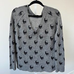 360Cashmere Skull Graphic Sweater